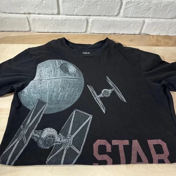 Star Wars Death Star and Tie Fighters T-shirt boys size XL - Picture 4 of 7